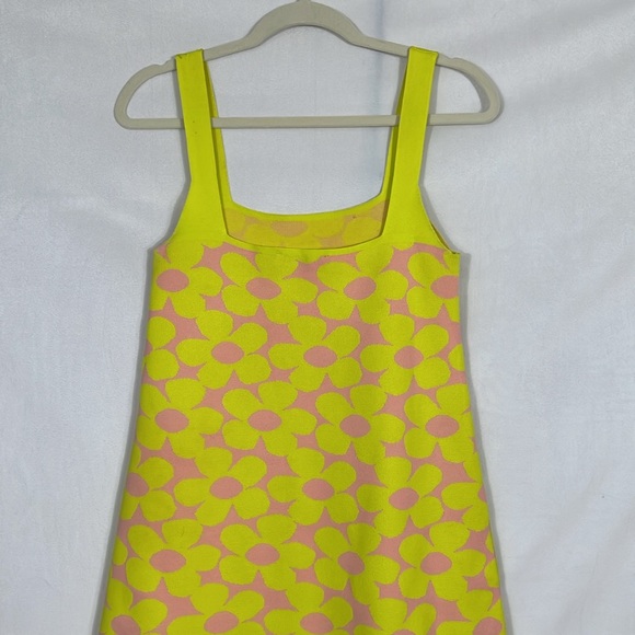 Zara Mini Dress size M Colorful Flower Print Knit Aline Tank Dress - Picture 6 of 13
